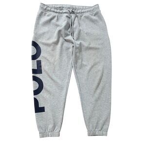 Polo Ralph Lauren Mens XL Grey Heather Graphic Logo Joggers Sweatpants
